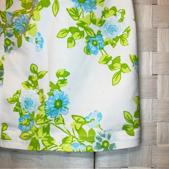 J. McLaughlin‎ Floral Mini Skirt Blue Green White Preppy Casual Skirt Size 8 - Picture 4 of 15